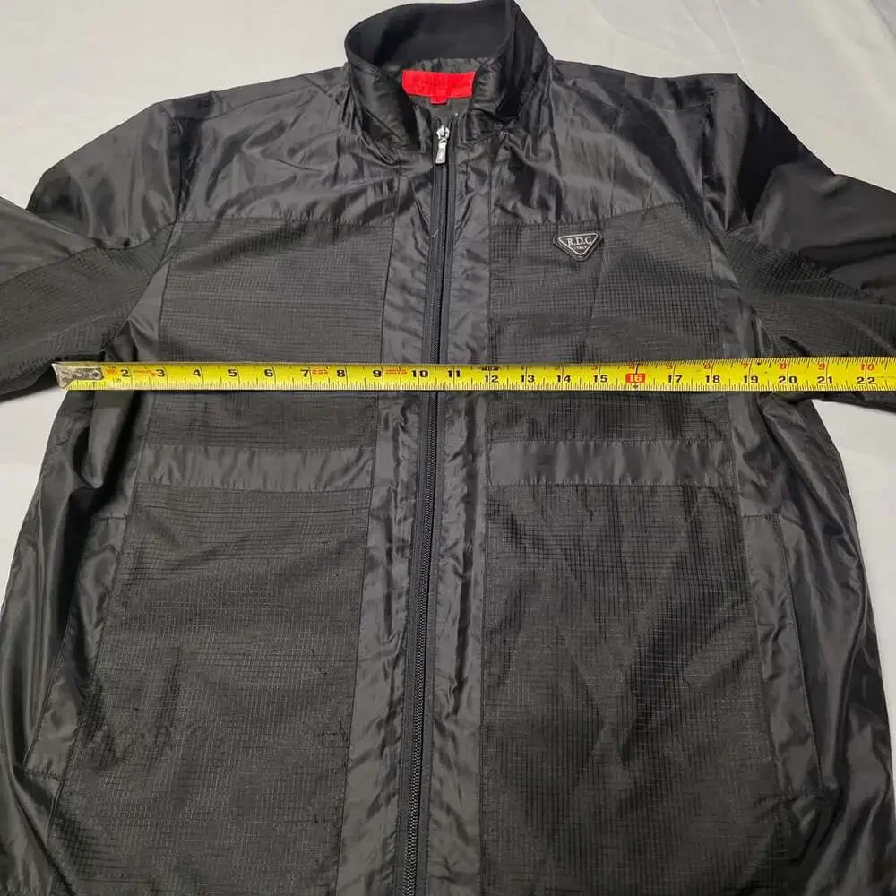 RARE Roberta di Camerino Italy Black Grid Full Zip Windbreaker Jacket